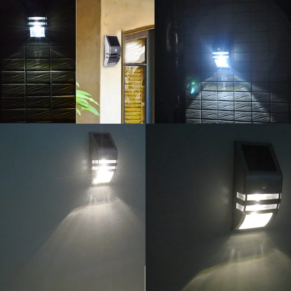 LED Solar Light Solar Garden Light 5LEDS For Wall Patio Fence Stairs Stainless Steel Waterproof Outdoor Light With Motion Sensor