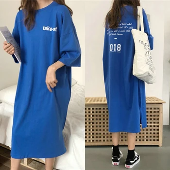 

Pregnant women long skirt personality nightdress female summer loose thin Korean version of hot selling casual home service