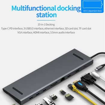

USB 3.0 Type-C Hub To HDMI Adapter 4K HDMI output USB C Hub with Hub 3.0 TF SD Reader Slot PD for Laptop PC MacBook