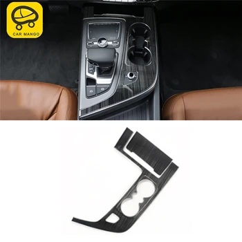 

CARMANGO for Audi Q7 4M 2016 2017 2018 Car Styling Gear Drink Cup Holder Panel Cover Trim Frame Sticker Interior Accessories