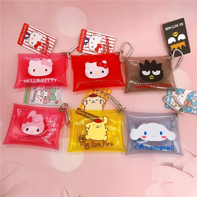 Cute Kawaii Sanrioed Purin Dog Kuromi Cinnamoroll HelloKt My Melody Silicone Doll Coin Purse Pendant PVC Coin Bag Holiday Gift 2