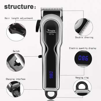 

Hair clipper Professional hair clipper for men Various caliper specifications Rechargeable cordless hair clipper with long use