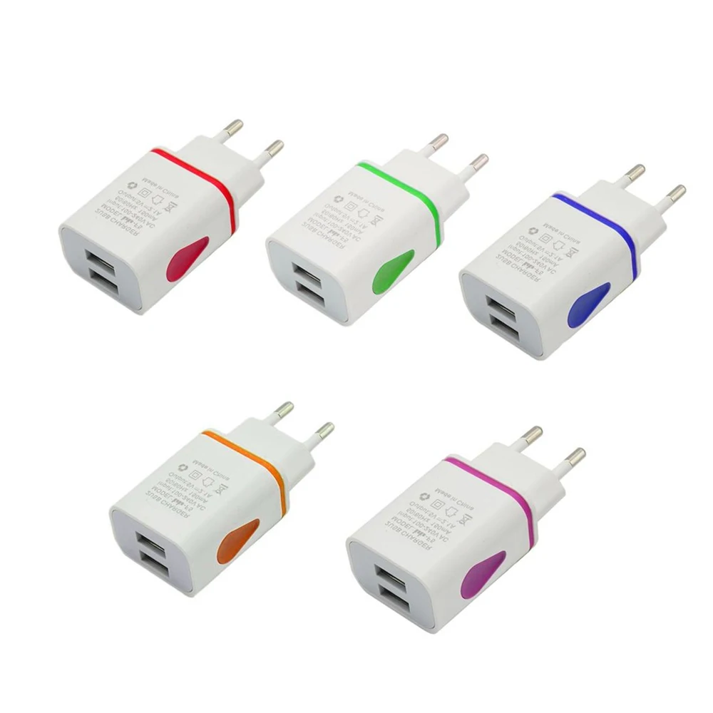 1 шт. разноцветные адаптеры питания переменного/постоянного тока 2 usb-порта