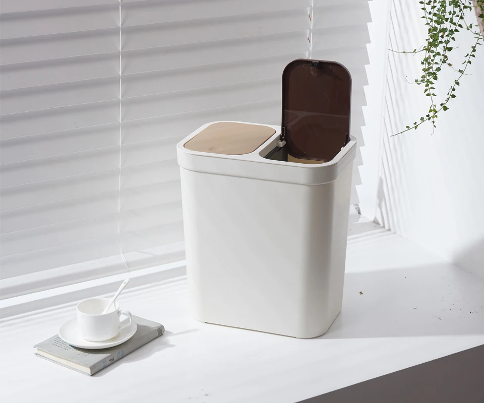 Двойной сортировочный мусорный бак Бытовая Кухня Ванная комната мусорное ведро в скандинавском стиле мусорное ведро