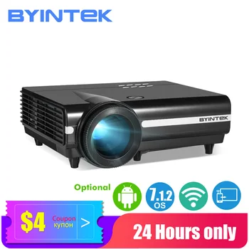 

BYINTEK LED Projector BT96plus,Smart Android Wifi Cheap Proyector,LED Video Beamer for Full HD 3D 4K 300inch Home Theater