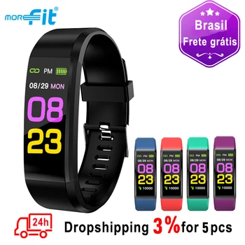 

Original 115 Plus Smart Bracelet Blood Pressure Heart Rate Monitor Men Fitness Tracker Information Push Smart Watch for Android