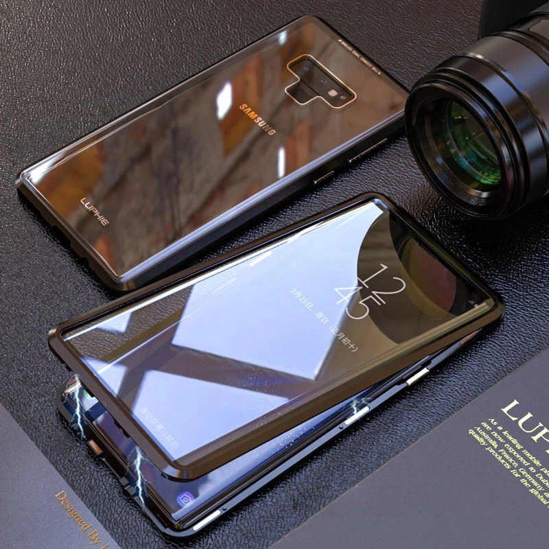 Двухсторонний задний + передний стеклянный Магнитный чехол для samsung Galaxy S9 S8 Plus