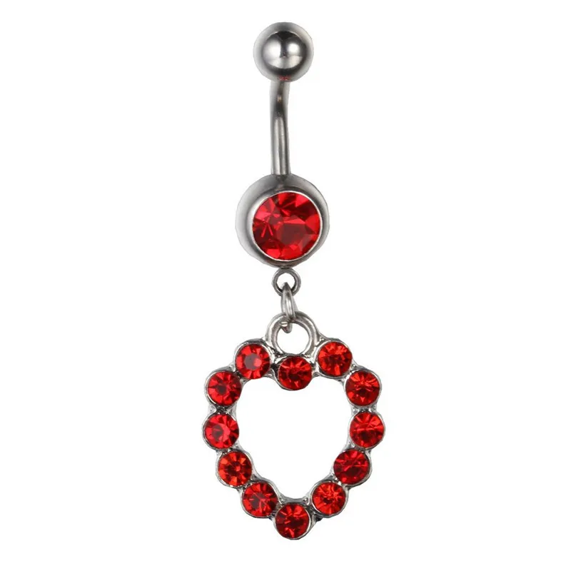 Stainless Steel Crystal Heart Belly Button Piercing Dangle Fashion Navel Piericng Ring Animal Piercing Jewelry 1PC piercing jewelry belly button piercings body piercing jewelry body jewelry