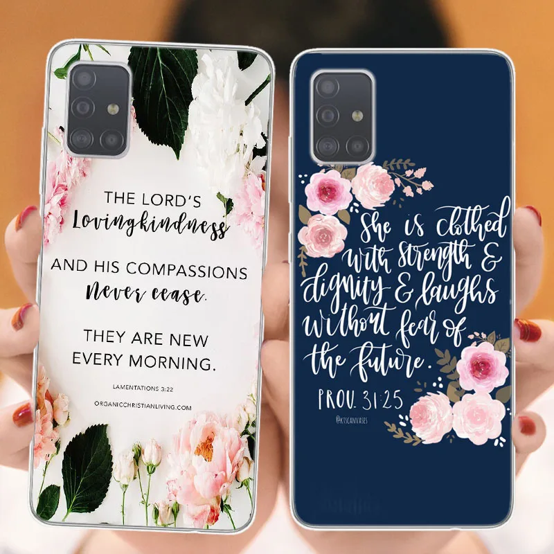 Чехол для телефона Samsungs galaxys S20 Ultra S10 Lite Plus Note 10 роскошный Библейский стих цитаты