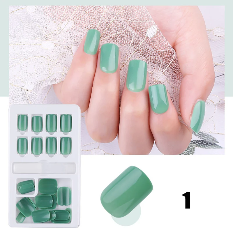 24 шт многоразовые наклейки для ногтей съемные носимые поддельные ногти маникюрные аксессуары наборы WH998 - Цвет: 1