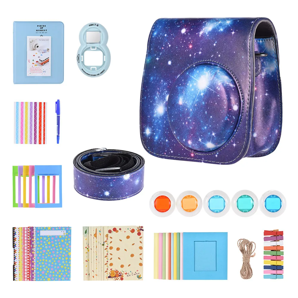 No 3 Сумка для камеры моментальной печати 10в1, комплект аксессуаров для Fujifilm Instax Mini 8/8+/8 s/9, зеркальный фильтр для селфи, фоторамка, ручка - Цвет: No 3