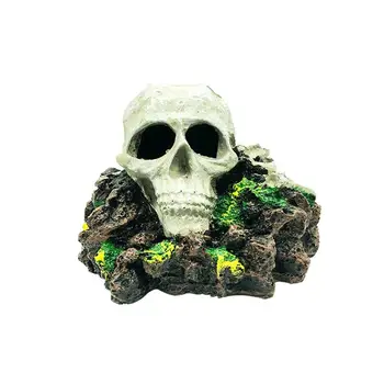 

1pc Ornament Creative Artificial Resin Beautiful Ornament Lanscape Decor Craft Skull for Fish Tank Aquarium