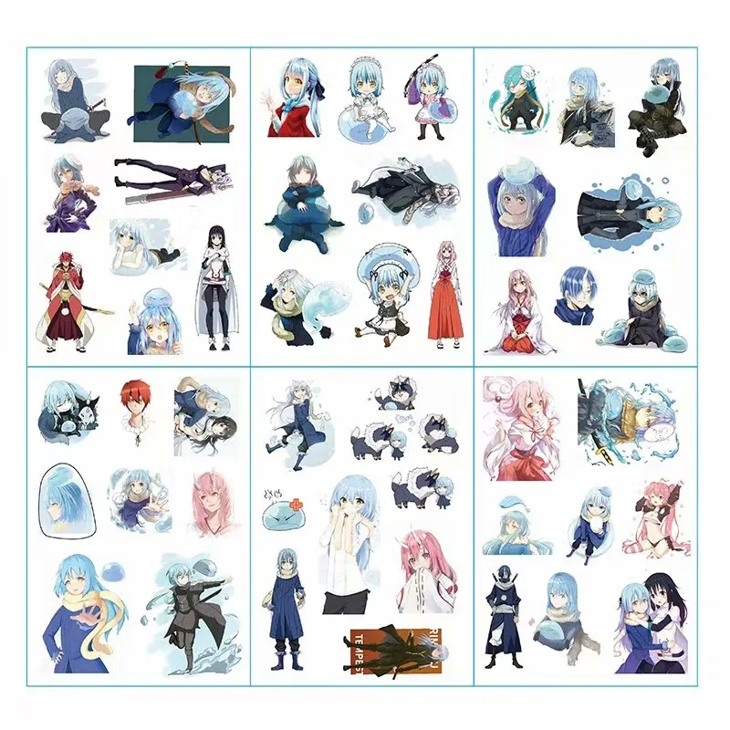 

6pcs/lot Shitara Suraimu Datta Ken Anime Stickers Pegatinas Book Sticker Pack Classic Toys Skateboard Doodle Sticker Toys