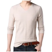 Повседневный вязаный свитер для мужчин, Осень-зима, длинный рукав, v-образный вырез, тонкий свитер, топ для мужчин, длинный рукав, офисный пуловер, джемпер, одежда