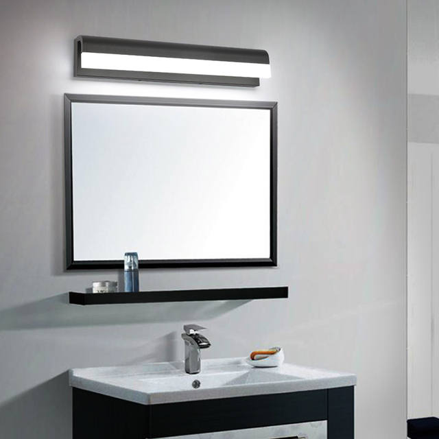 SOLFART Modern Black Vanity Light,LED 24 inch Black Bathroom Vanity