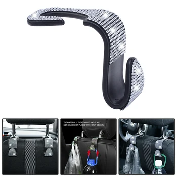 

1pcs Car Back Seat Hook Multifunction Crystal Hanger Rhinestone Safety