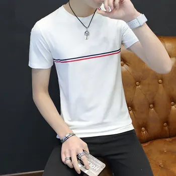 

Short sleeve t-shirt men 2020 new summer white round neck T-shirt Korean men's fashion brand clothing