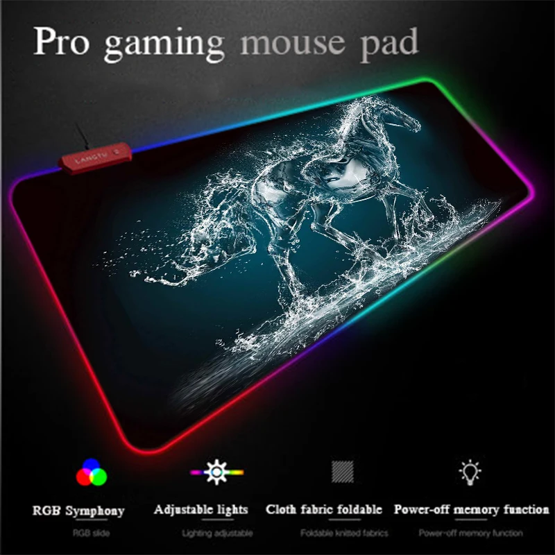 Yuzuoan Cool Technology Wallpaper Rgb Mouse Pad Usb Led Colorful Lighting Backlight Large Gaming Mouse Pad Thick Wear Resistant Mouse Pads Aliexpress