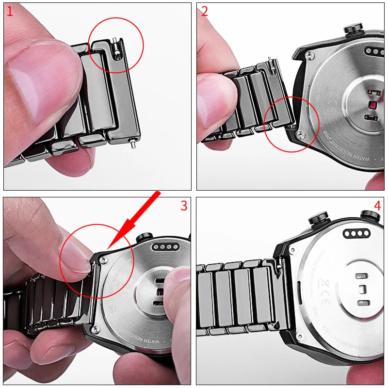 Для Huawei часы GT Керамический ремешок Совместимая полоса шириной 20мм 22мм регулируемый размер Часы Galaxy 46мм 42мм / Gear S3 S2 ремешок часов