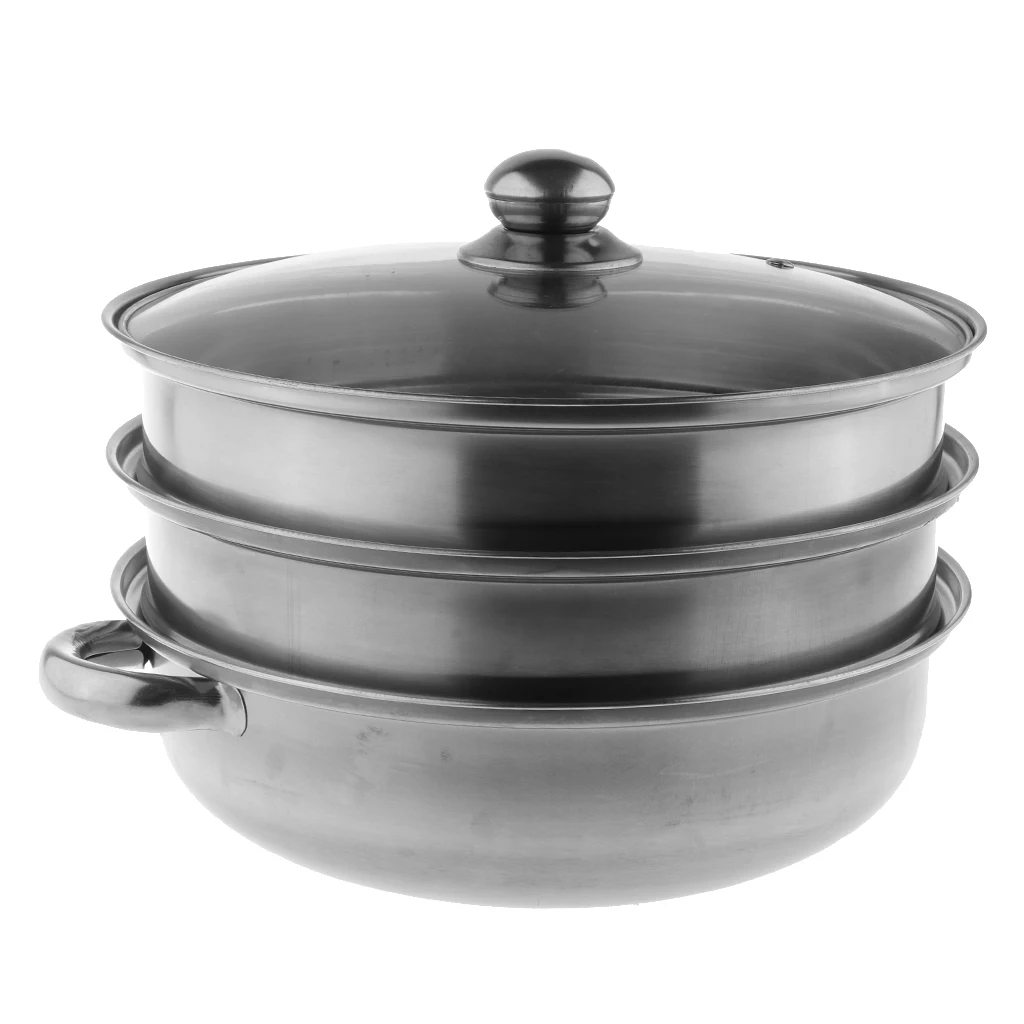 Premium Quality Stainless Steel Steamer Cook Pot Set 1 Tier/ 2 Tier/ 3 Tier