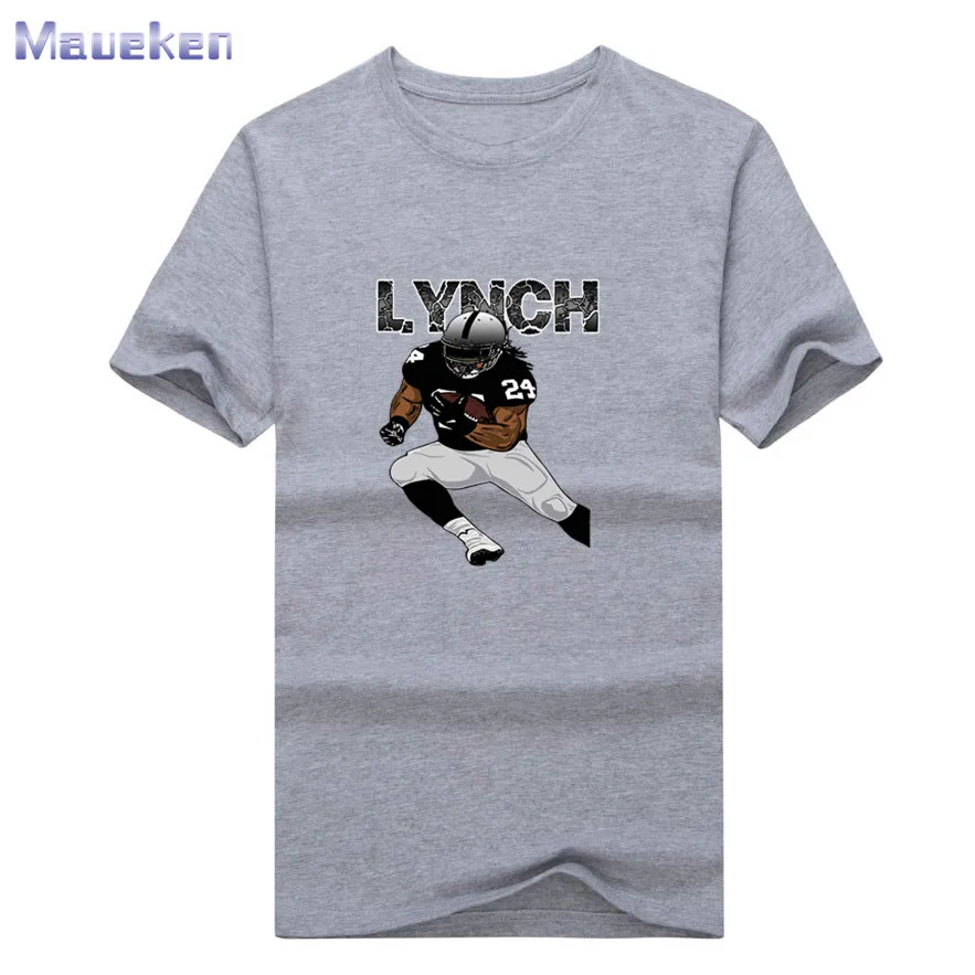 Marshawn Lynch#24 зверь индивидуальный дизайн футболка хлопок футболка для поклонников подарок 0905-2 - Цвет: 3