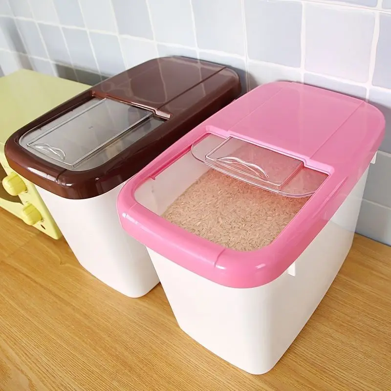 

Rice Bucket Plastic Rice Storage Box Rice Jar Flour Barrels Pest Control Moisture-Proof And with 10Kg Kitchen 7.5Kg