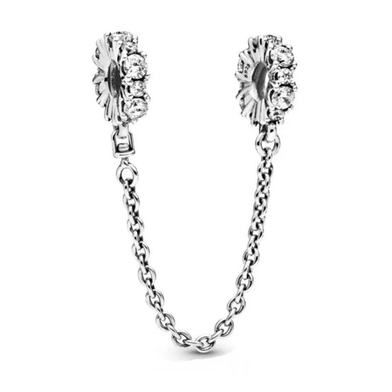 Серебряный 925 Синий-Снежинка, Классическая блестящая безопасная цепь, Круглый Кубический Цирконий Браслет, оригинальные женские модные ювелирные изделия