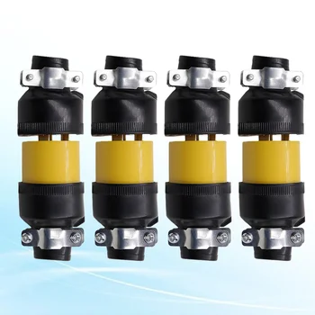 

4 Sets US Plug 5-15P Male and Female Extension Cord Replacement Electrical End Plugs 3 Prong Outlet Plug