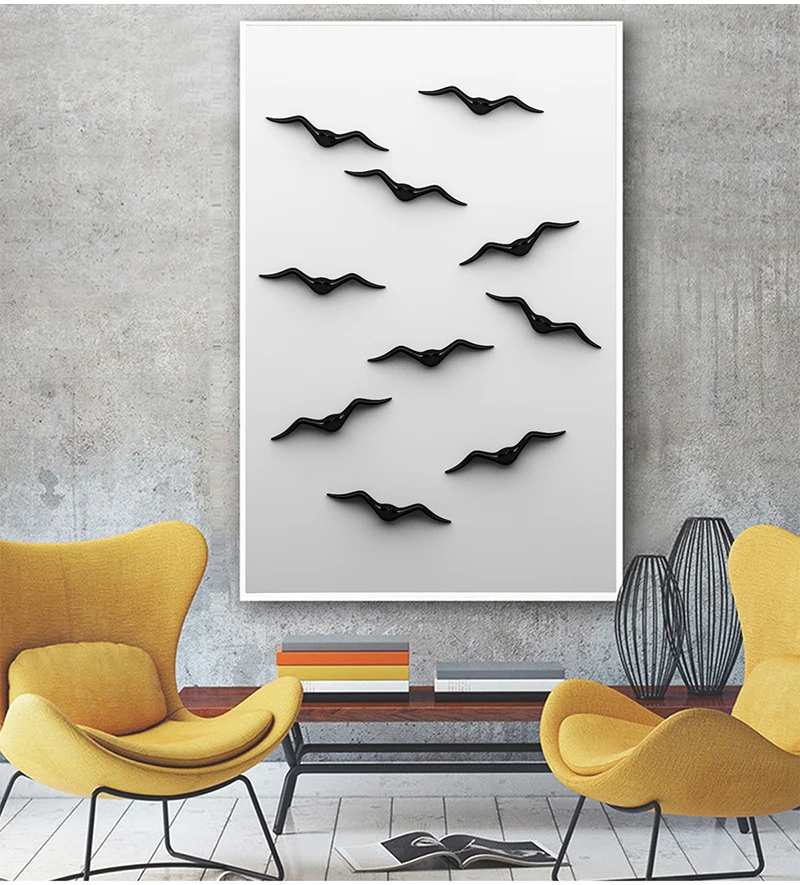 Nordic Ceramic Peace Dove Wall Hanging Modern Minimalist Living Room Bedroom TV Background Hotel Cafe Wall Stereo Decorations