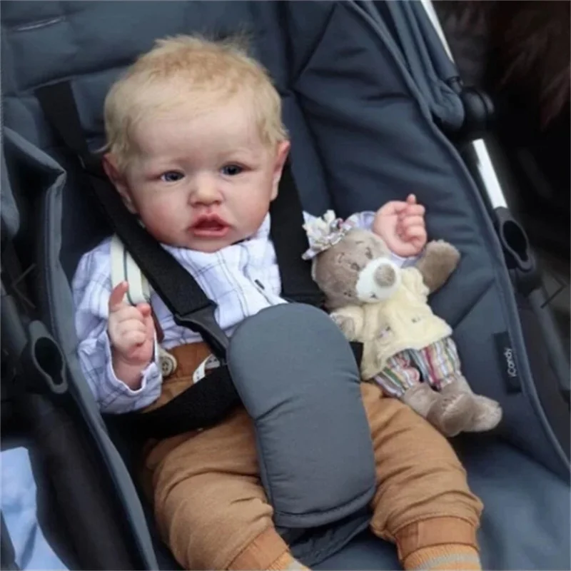 Кукла ручной работы Boneca Reborn Baby Doll 22 дюймов 55 см полная силиконовая кукла действительно милый британский стиль мальчик ребенок для ребенка реалистичный подарок на день рождения