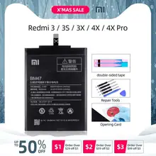 BM47 4000mAh для XIAOMI Redmi 4X Аккумулятор Xiaomi Redmi 3 Аккумулятор Redmi 3S 3 Pro 3X BM 47