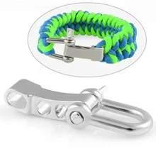 50 шт. серебряный сплав цинка Регулируемая u-образная Скоба Пряжка Открытый Кемпинг Спорт выживания веревка Паракорд Браслет Пряжка аксессуар