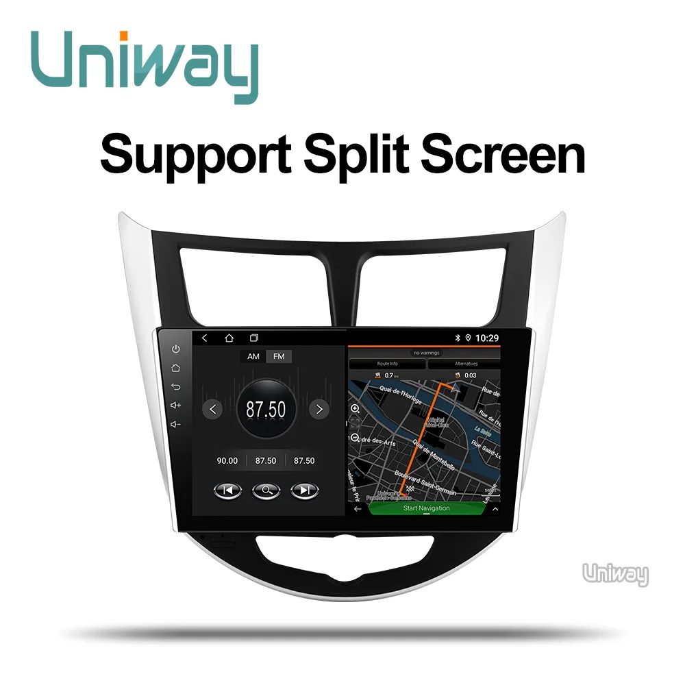 Flash Deal Uniway ARN9071 2 din android 9.0 car dvd for hyundai solaris accent verna 2011 2013 2014 2015 car radio gps navigation stereo 4