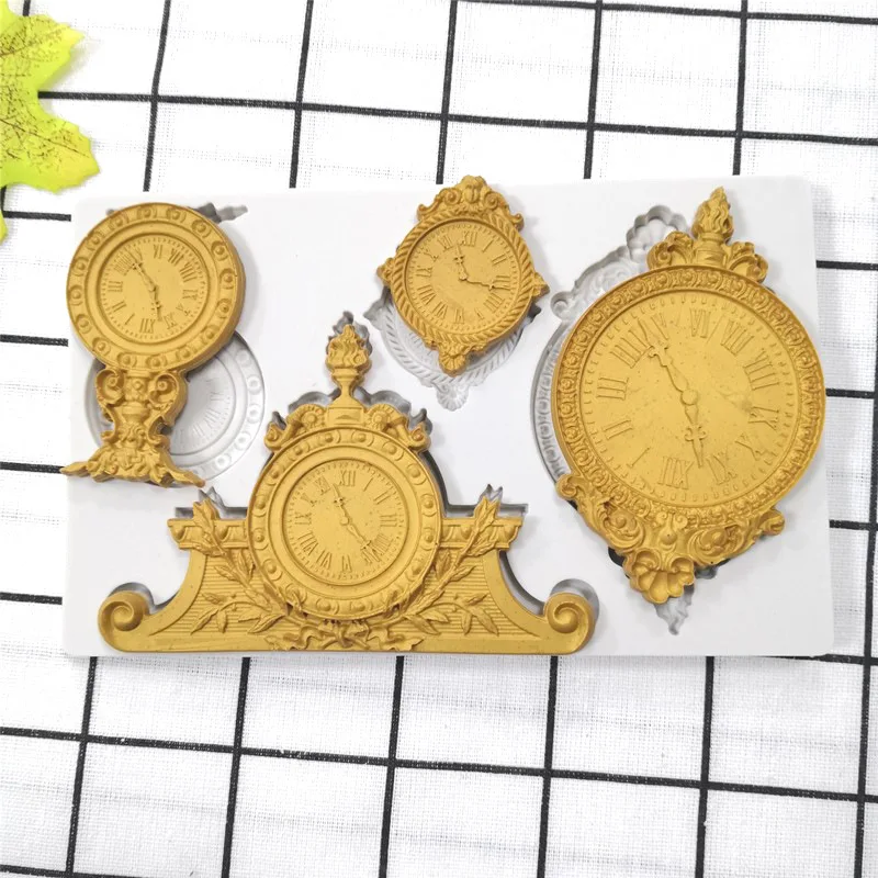 DIY часы силиконовые формы для 3D ремесла помадка торт инструмент часы кекс украшения инструменты формы для выпечки питания K517