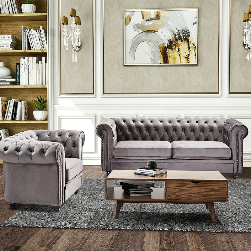 Sofá seccional de terciopelo, sofá cama, sillones, muebles de sala de estar, color gris oscuro, envío a EE. UU.|Sofás para sala estar| - AliExpress