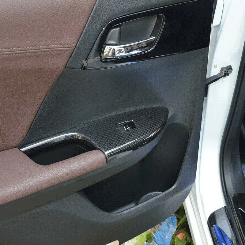4 шт. Кнопка Подъема Окна из углеродного волокна Накладка для Honda Accord 9th