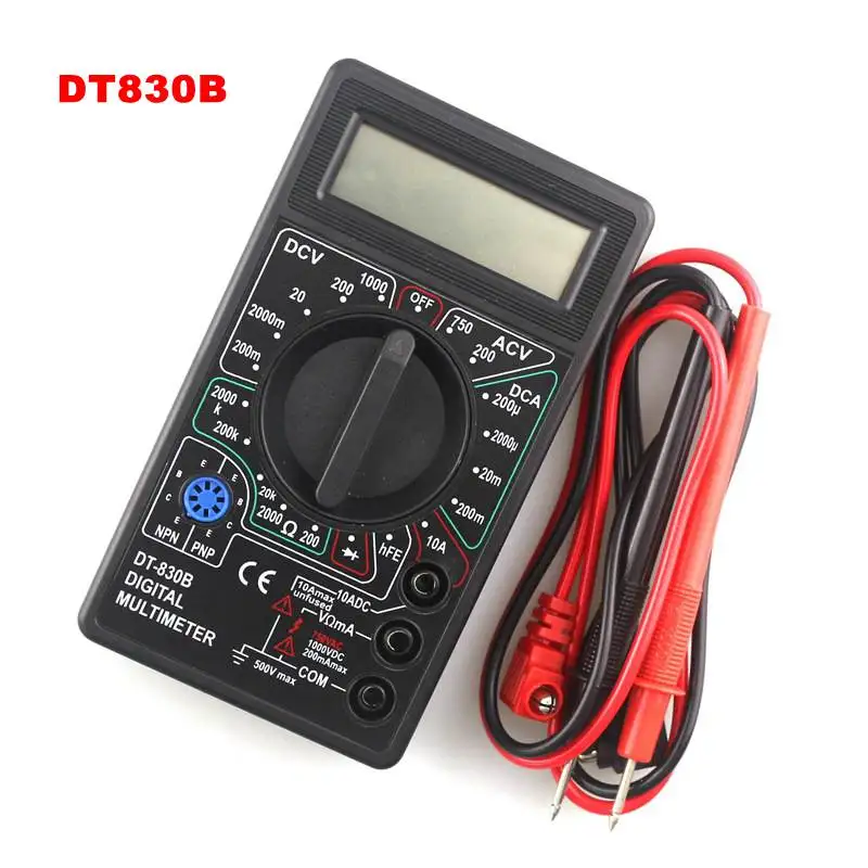 DT830B Junejour Цифровой мультиметр Вольтметр Амперметр Омметр dc10 в~ 1000 В 10A AC 750 В Текущий тест er тест ЖК-дисплей DT830B - Цвет: DT830B