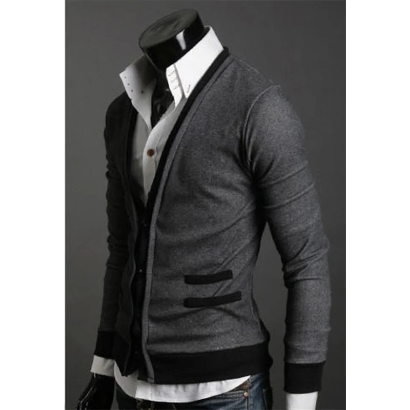 Zogaa 2019 New Men Cardigan Sweaters Fashion Wool Sweatercoat Knitwear Male V Neck Collar Outerwear Brand 4