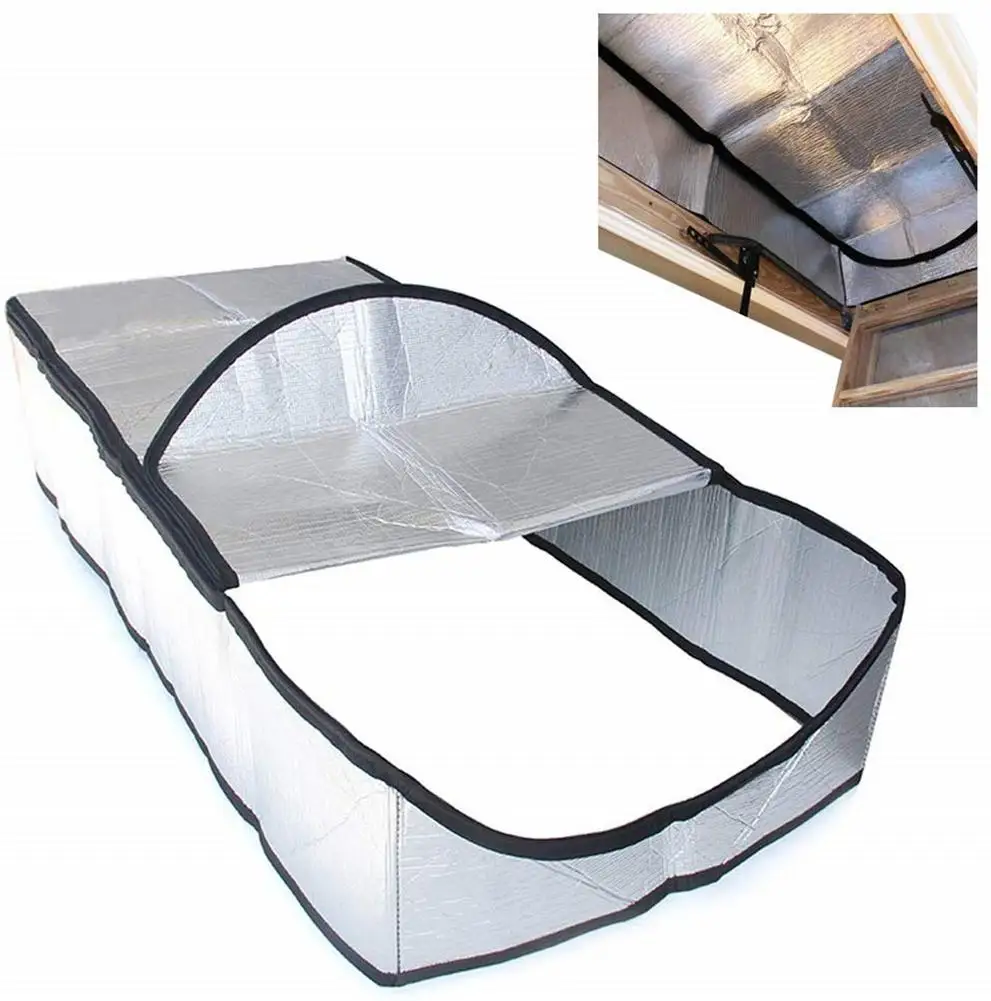 

Attic Stairway Cover Attic Stairs Insulation Tent Double-sided Aluminum Foil Door Insulator Kit With Easy Access Zipper For Home