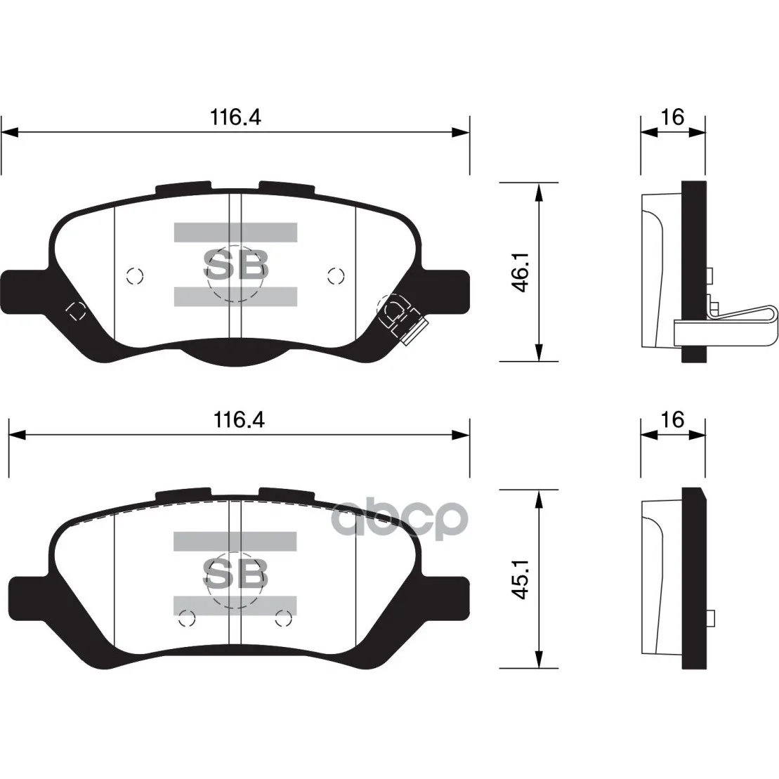 Sp1459_[044660t010]!Колодки Дисковые З Toyota Venza 09 Sangsin Brake Sp1459 Sangsin brake арт. SP1459