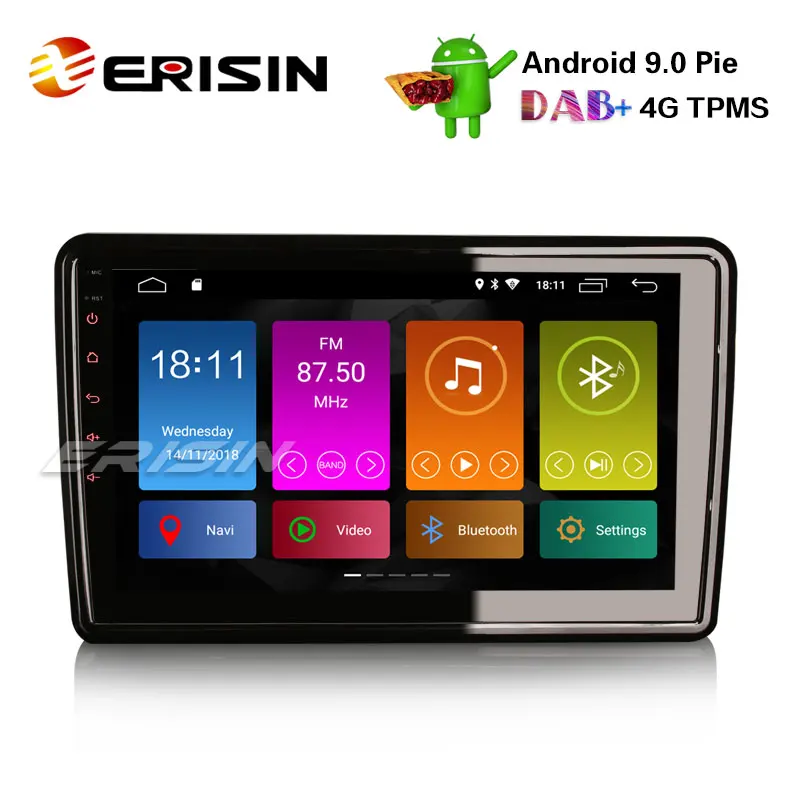 Excellent Erisin ES2911U 10.1" Android 9.0 2D G+G Screen Autoradio DAB+ WiFi 4G DVR OBD2 USB BT DVD GPS Navi 0