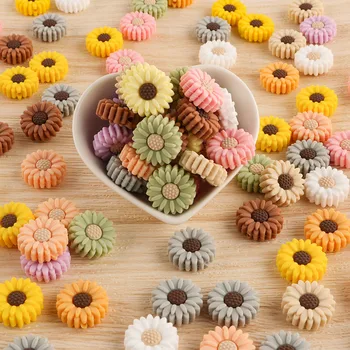 Kovict 50/100/200pcs Baby Silicone Beads 20MM New Mini Flowers Teething Beads DIY Pacifier Chain Baby Care Products Accessories 1