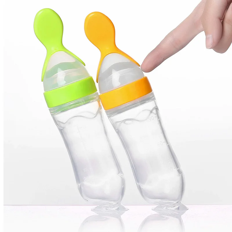 Buy Wholesale China Bpa Free Silicone Baby Food Feeder Colorful Pacifier Baby  Feeder Silicone Spoon & Baby Silicone Squeezing Feeding Spoon at USD 3