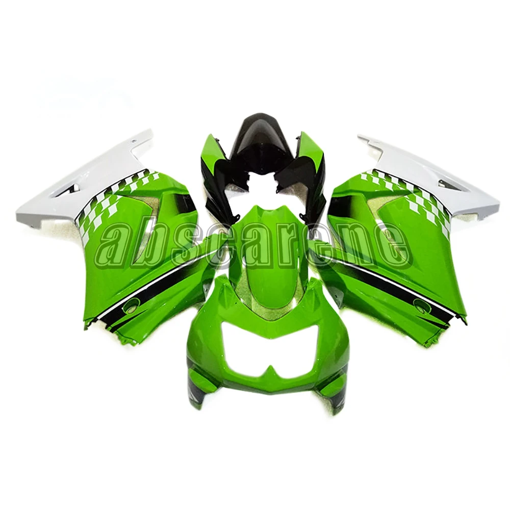 Мотоцикл Полный комплект обтекателя Для Kawasaki EX250R Ninja 250 2008 2009 2010 2011 2012 ABS пластик Кузов зеленый с белым низом
