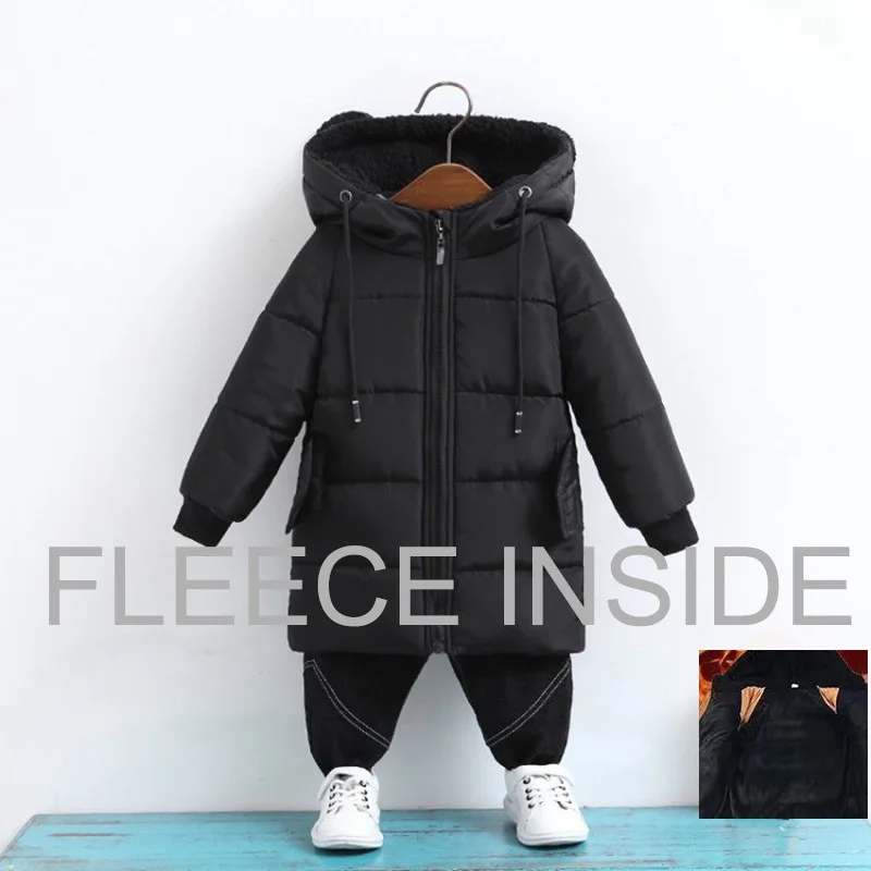 black fleece CROAL CHERIE/детские куртки для мальчиков пальто с мехом для маленьких девочек детская зимняя верхняя одежда и пальто флисовая одежда для девочек зимние парки с ушками медведя - Цвет: black fleece