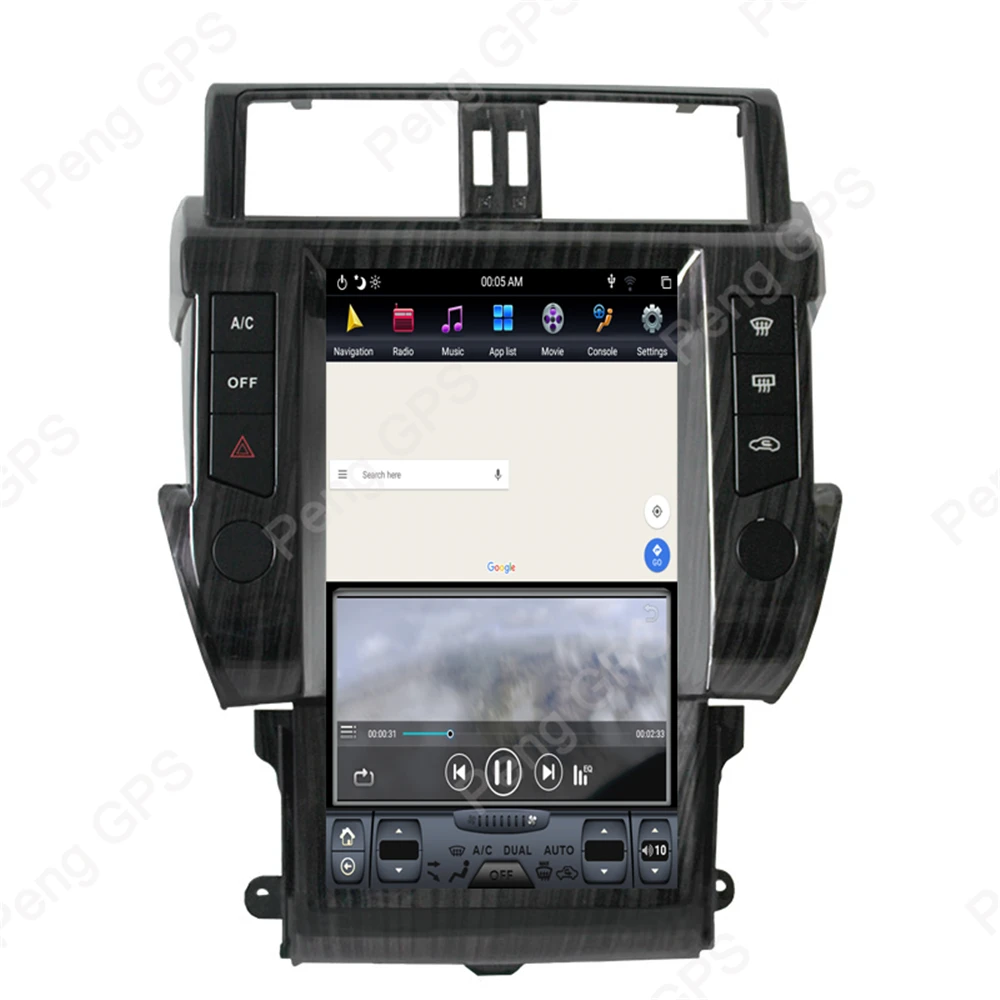 13,6 дюймов 4G+ 64G ips Android 8,1 Автомобильный gps навигатор DVD плеер для Toyota Land Cruiser Prado 150- Tesla стиль головное устройство