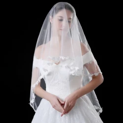 2020 Luxury 1.5 Meter White Wedding Veils Short One Layer Bridal Veil Small Butterfly Appliques  Wedding Accessories