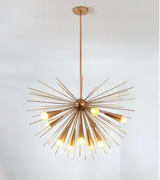 

Nordic modern minimalist living room dining room bedroom study light commercial light luxury metal champagne gold satellite shap