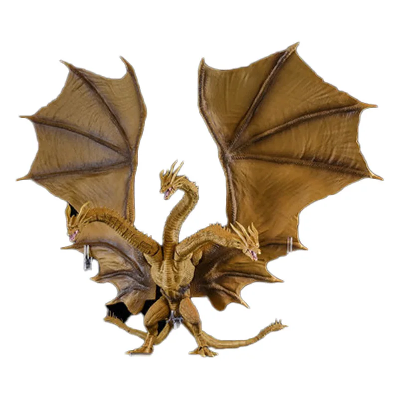 

2019 New Version Movie Gojira 3 Heads Golden Dragon King Joints Moveable PVC Action Figure Collectible Model Toys