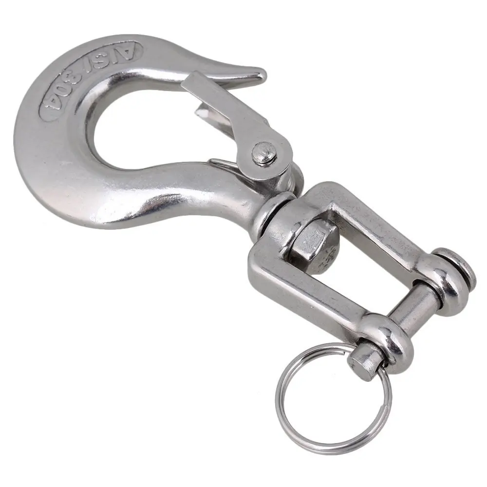  Silver 304 Stainless Steel American Type Trigger Clevis Swivel-Eye Lifting Snap Tone Hook with 150K